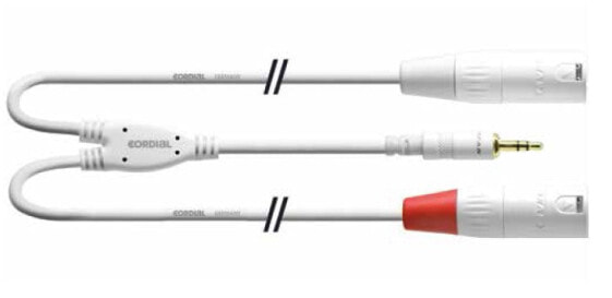 Cordial CFY 3 WMM-LONG-SNOW, 3.5mm, Male, 2 x XLR (3-pin), Male, 3 m, White