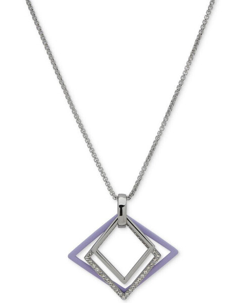 KARL LAGERFELD PARIS pavé & Color Geometric 36" Adjustable Pendant Necklace