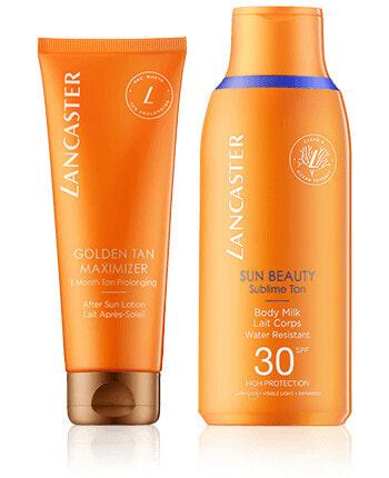 Lancaster Golden Tan Maximizer Set mit Body Milk SPF 30