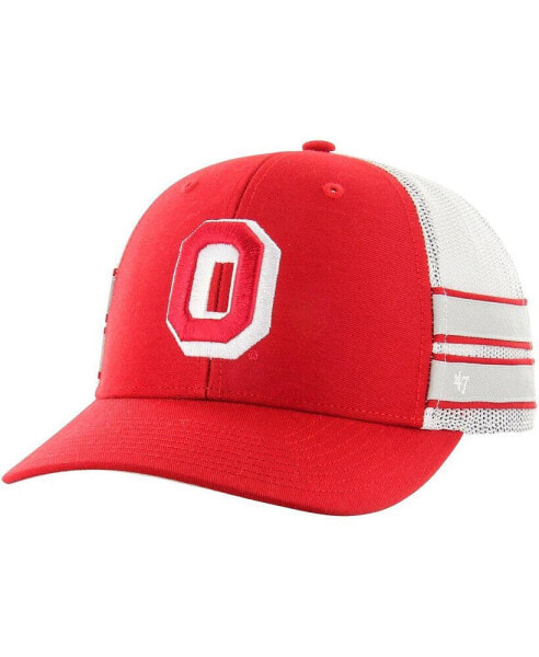 Men's Scarlet Distressed Ohio State Buckeyes Straight Eight Adjustable Trucker Hat