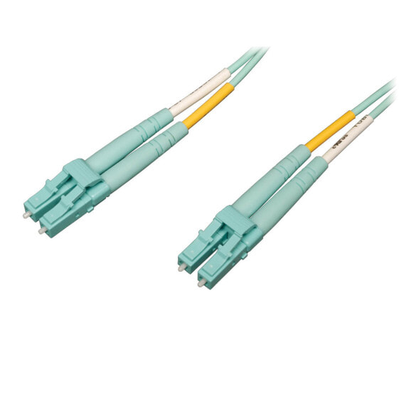 Tripp N820-01M-OM4 10Gb/100Gb Duplex Multimode 50/125 OM4 LSZH Fiber Patch Cable (LC/LC) - Aqua - 1M (3 ft.) - 1 m - LC - LC