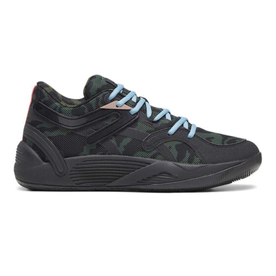 Puma Trc Blaze Court Camo Lace Up Basketball Mens Black Sneakers Athletic Shoes