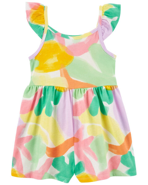 Toddler Abstract Print Cotton Romper 3T