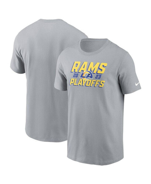 Men's Gray Los Angeles Rams 2023 NFL Playoffs Iconic T-shirt