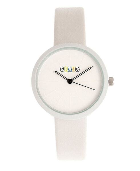 Unisex Blade White Leatherette Strap Watch 37mm