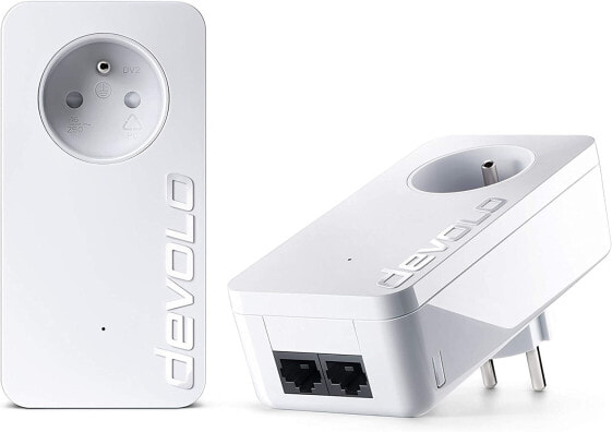 Devolo, Netzwerkanschluss weiß 500 Mb/s 2 Ports + Prise intégrée
