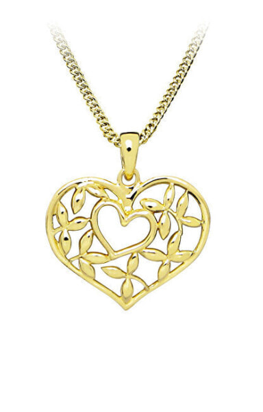 Gold-plated silver pendant Heart P0000974