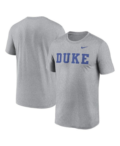 Men's Heather Gray Duke Blue Devils Primetime Legend Wordmark T-Shirt