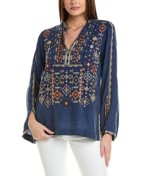 Johnny Was Luca Blouse Women's Blue Xs