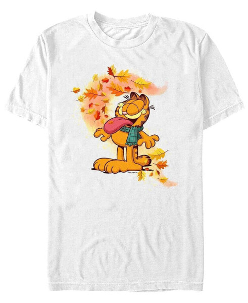 Men's Garfield Autumn Leaves Short Sleeves T-shirt