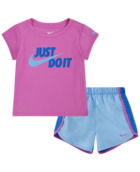 Toddler & Little Girls Dri-FIT Sprinter Short Sleeve Tee and Shorts Set