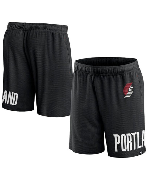 Men's Black Portland Trail Blazers Free Throw Mesh Shorts