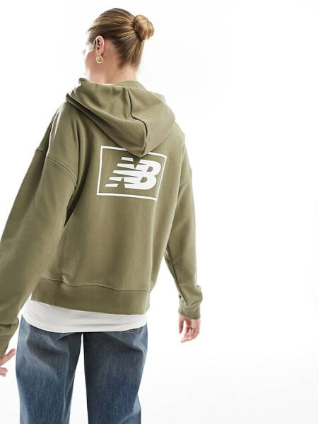 New Balance Essentials french terry hoodie in green