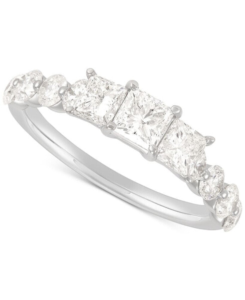 Diamond Princess-Cut Three Stone Engagement Ring (2 ct. t.w.) in 14k White Gold
