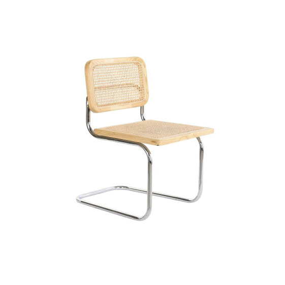 Обеденный стул DKD Home Decor 46 x 46 x 77 cm Натуральный Серебристый Светло-коричневый ротанг