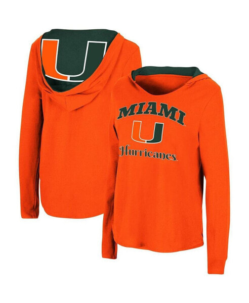 Women's Orange Miami Hurricanes Catalina Hoodie Long Sleeve T-Shirt