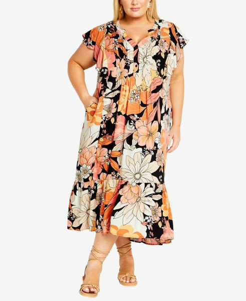 Plus Size Bellini Print Maxi Dress