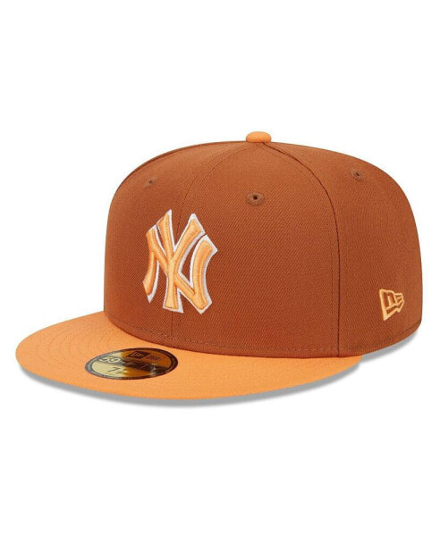 Головной убор New Era мужской коричнево-оранжевый бейсболка New York Yankees двухцветная 59fifty