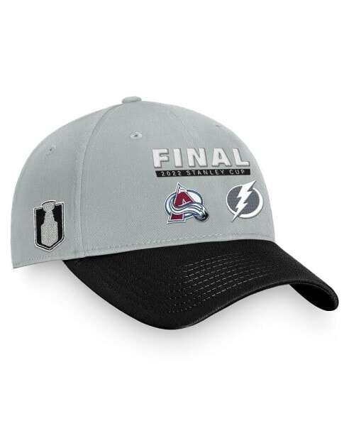 Men's Gray/Black Colorado Avalanche vs. Tampa Bay Lightning 2022 Stanley Cup Final Matchup Snapback Adjustable Hat