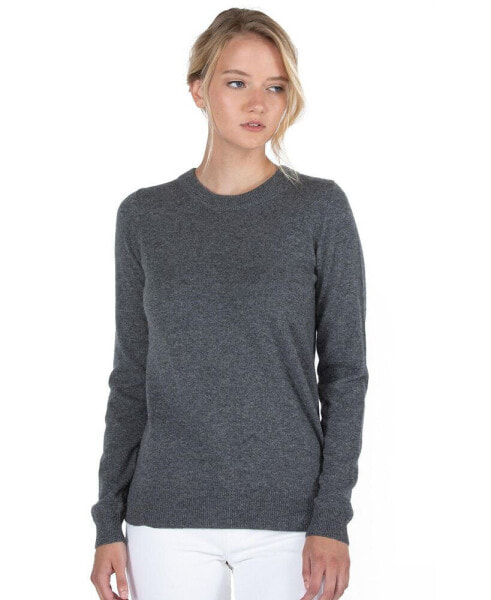 Women's 100% Pure Cashmere Long Sleeve Crew Neck Pullover Sweater