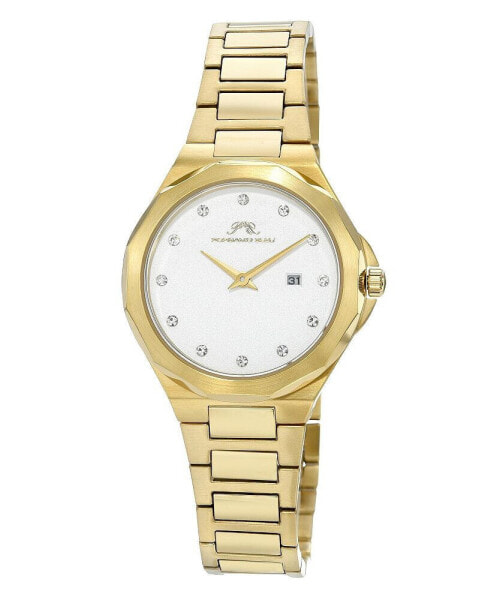 Victoria Stainless Steel Gold Tone & White Women's Watch 1242BVIS