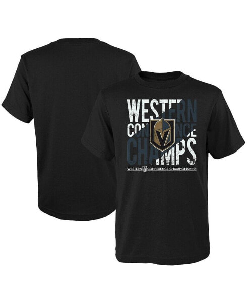 Big Boys and Girls Black Vegas Golden Knights 2023 Western Conference Champions T-shirt