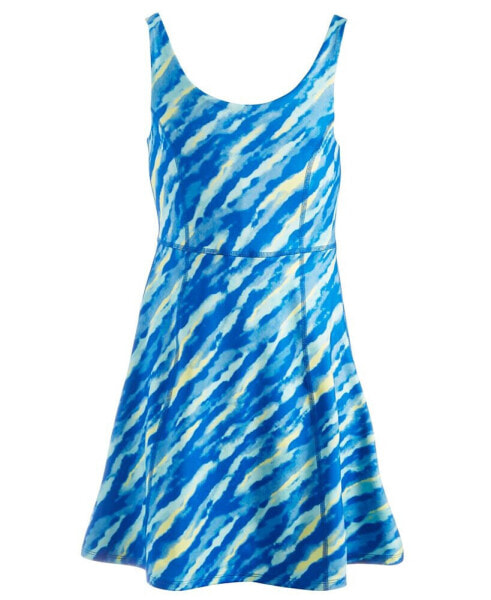 Big Girls Tie-Dyed Flounce Active Dress, Created for Macy's