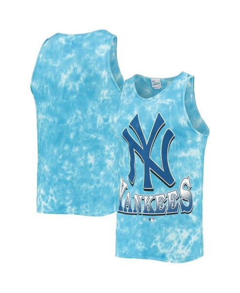 Men's '47 Blue New York Yankees Big Leaguer Tubular Tie-Dye Tank Top