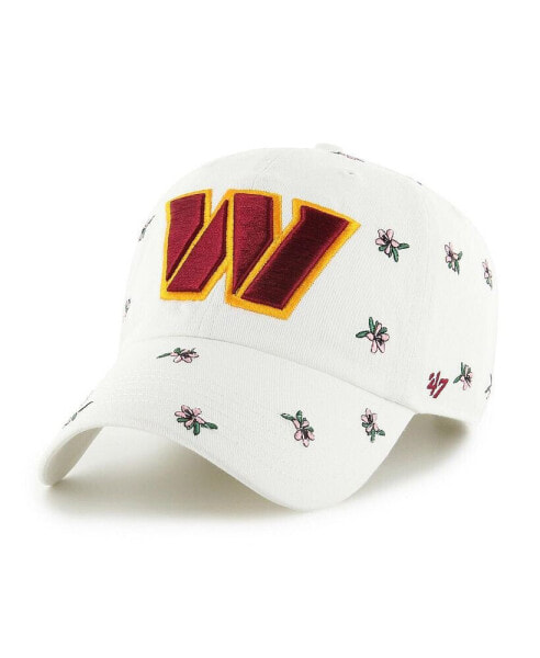 Women's White Washington Commanders Confetti Clean Up Adjustable Hat