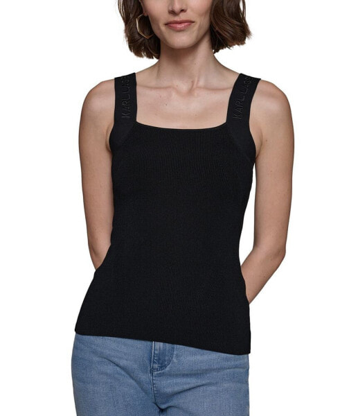 Women's Logo-Strap Square-Neck Top