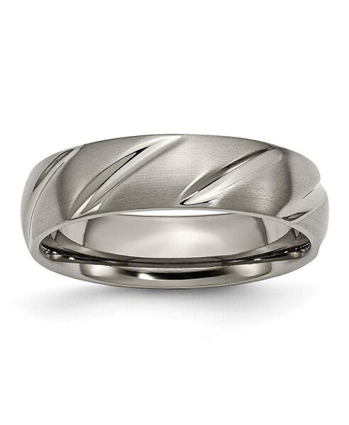 Titanium Satin Swirl Design Wedding Band Ring