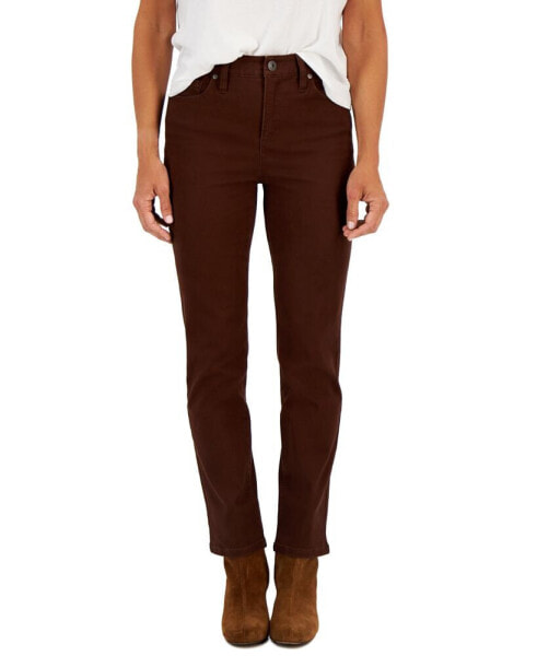 Petite High Rise Natural Straight-Leg Jeans, Created for Macy's