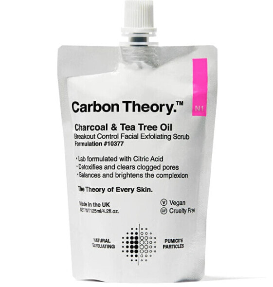 Carbon Theory Charcoal & Tea Tree Oil Breakout Control Facial Exfoliating Scrub 125 ml