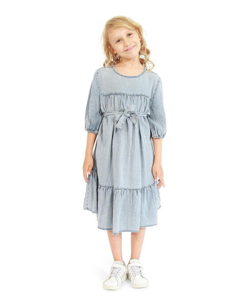 Little Girls Pure Love Dress - Mid Denim