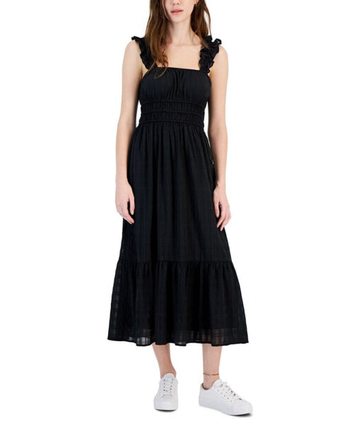 Juniors' Ruffle-Strap Midi Dress