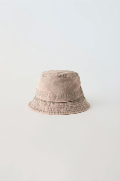 Faded denim bucket hat