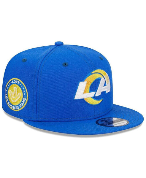 Men's and Women's Royal Los Angeles Rams The NFL ASL Collection by Love Sign Side Patch 9FIFTY Snapback Hat