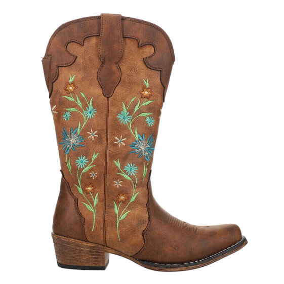 Roper Riley Blossom Snip Toe Cowboy Womens Brown Casual Boots 09-021-1566-3397