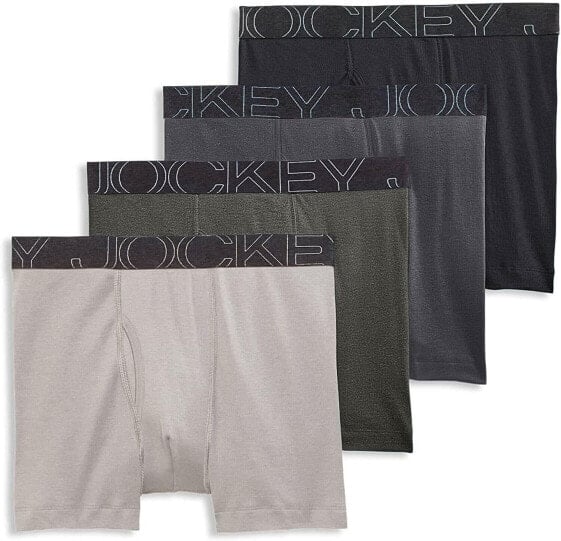 Белье для мужчин Jockey 273884 ActiveBlend Boxer Brief, серый/черный/угольный, размер s