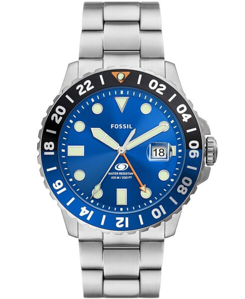 Часы Fossil Blue GMT Stainless Steel Watch 54mm