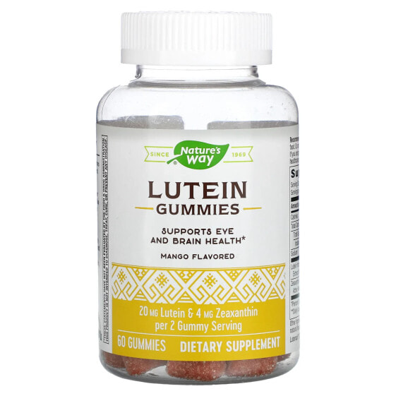 Lutein Gummies, Supports Eye And Brain Health, Mango, 60 Gummies