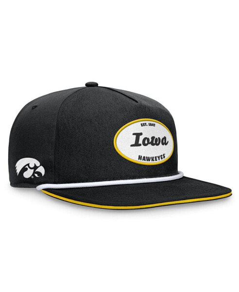 Men's Black Iowa Hawkeyes Iron Golfer Adjustable Hat