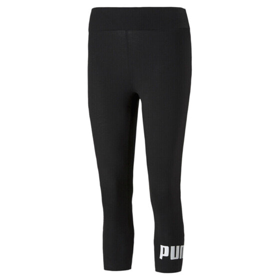 Puma Essentials 34 Logo Leggings Womens Black Athletic Casual 58682801