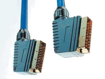 E&P VC 850 U/5 - 5 m - SCART (21-pin) - SCART (21-pin) - Gold - Blue - Male/Male
