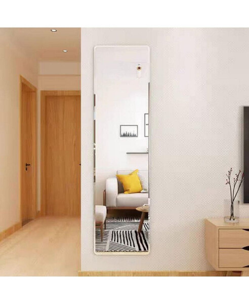 Fourth Generation, Silver Aluminum Frame Full Body Mirror, Dressing Mirror, Decorative Mirror, Suitable for Bedrooms and Living Rooms 52 " 15.5"