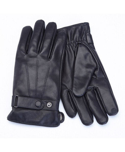 Lambskin Men's Touchscreen Cashmere Gloves