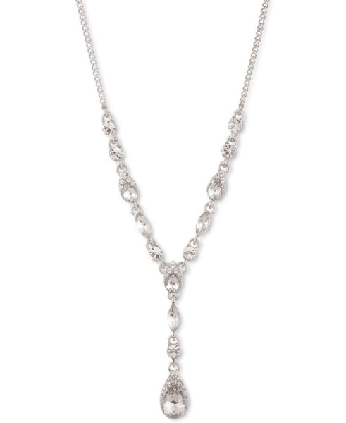 Givenchy pear-Shape Crystal Lariat Necklace, 16" + 3" extender