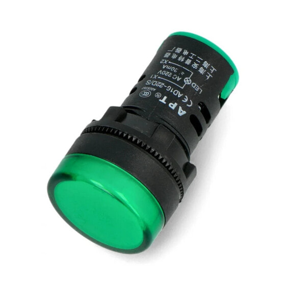 LED indicator 230V AC - 28mm - green