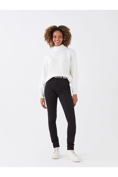 LCW Jeans Yüksek Bel Süper Skinny Fit İçi Polarlı Kadın Jean Pantolon