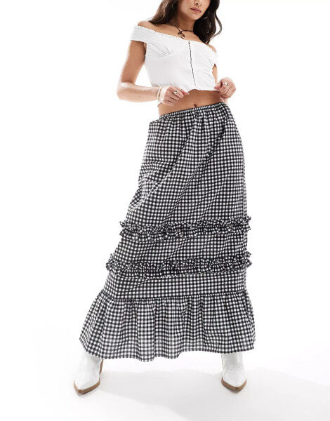 ASOS DESIGN gingham maxi skirt